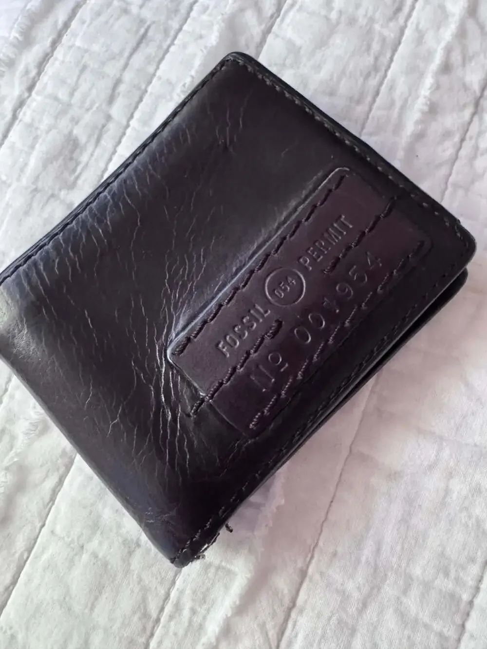 Fossil Permit 'No 001954' Leather Bifold ID Wallet